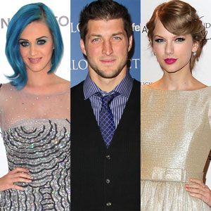 Katy Perry, Tim Tebow, Taylor Swift Katy Perry, Tim Tebow, Taylor Swift